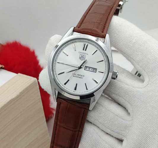 Carrera Calibre 5 - Luxury Swiss Watch With Leather Strap Mens Watch Wrist Watch | Best Quality Men Watch | Best Quality Analog Watch For Men -