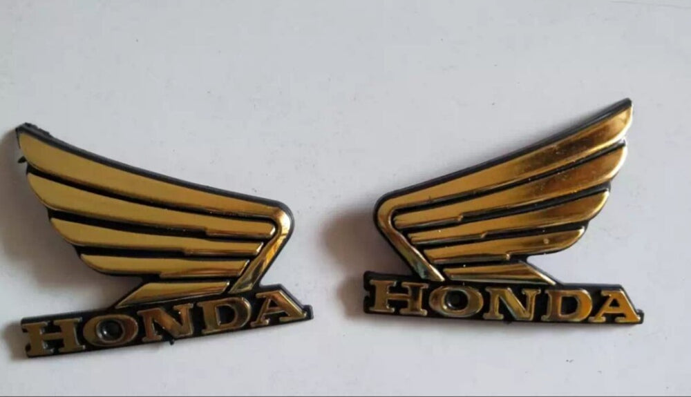 4-Piece Tenki & Tappa Monogram Set for CD70 – Universal Honda Style Badges | Best Quality Mono Set