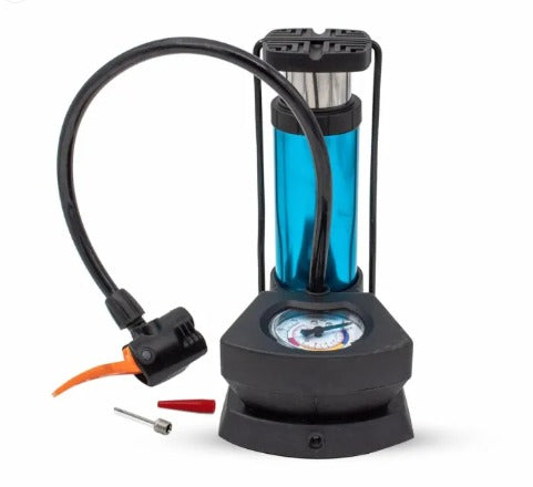 Foot And Hand Air Pump With Air Pressure Gauge – Fast Portable Car Bike And Cycle Inflator For Tires Balls And Inflatables