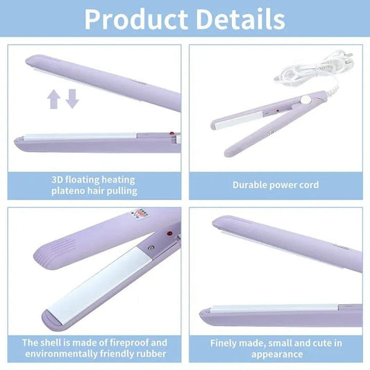 Mini Hair Straightener – Lightweight & Portable Travel Styling Tool | Medium Heat | High/Low Speed Settings | Corded Electric | Multicolor | ABS Plastic