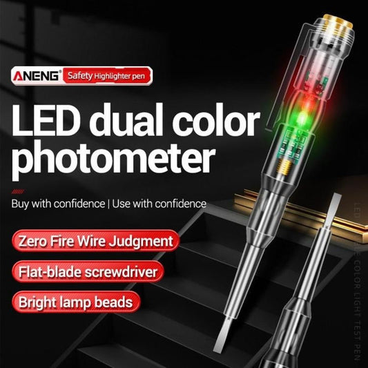 Intelligent LED Photometer Test Pen Voltage Detector Voltmeter 70-250V Electric Circuit Tester Screwdriver Indicator Tool For Safe Electrical Inspection
