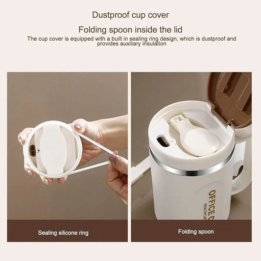 Stainless Steel Coffee Mug | Insulated | Anti‑Slip Bottom | With Spoon | Office & Home Use
