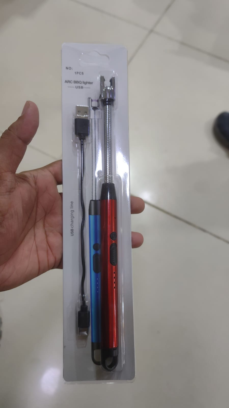 360° Outdoor Kitchen Lighter – USB Rechargeable Electronic Arc Lighter with Flexible Neck, Safety Lock, Windproof & Eco-Friendly Design (Random Colors)