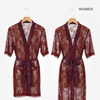 Couple Matching Romantic Robe / Gown Set – Sensual Net Nightwear for Men & Women (Pack of 2) | SKU: DC-C004 | Black