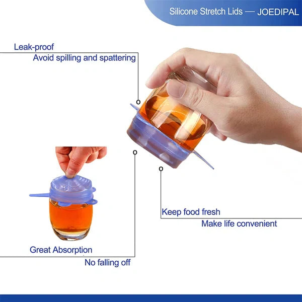 6pcs/set Silicone Lid Spill Stopper Universal Silicone Suction Lid-bowl Pan Silicone Cover Kitchen Pan Lids Cover Stopper Tools