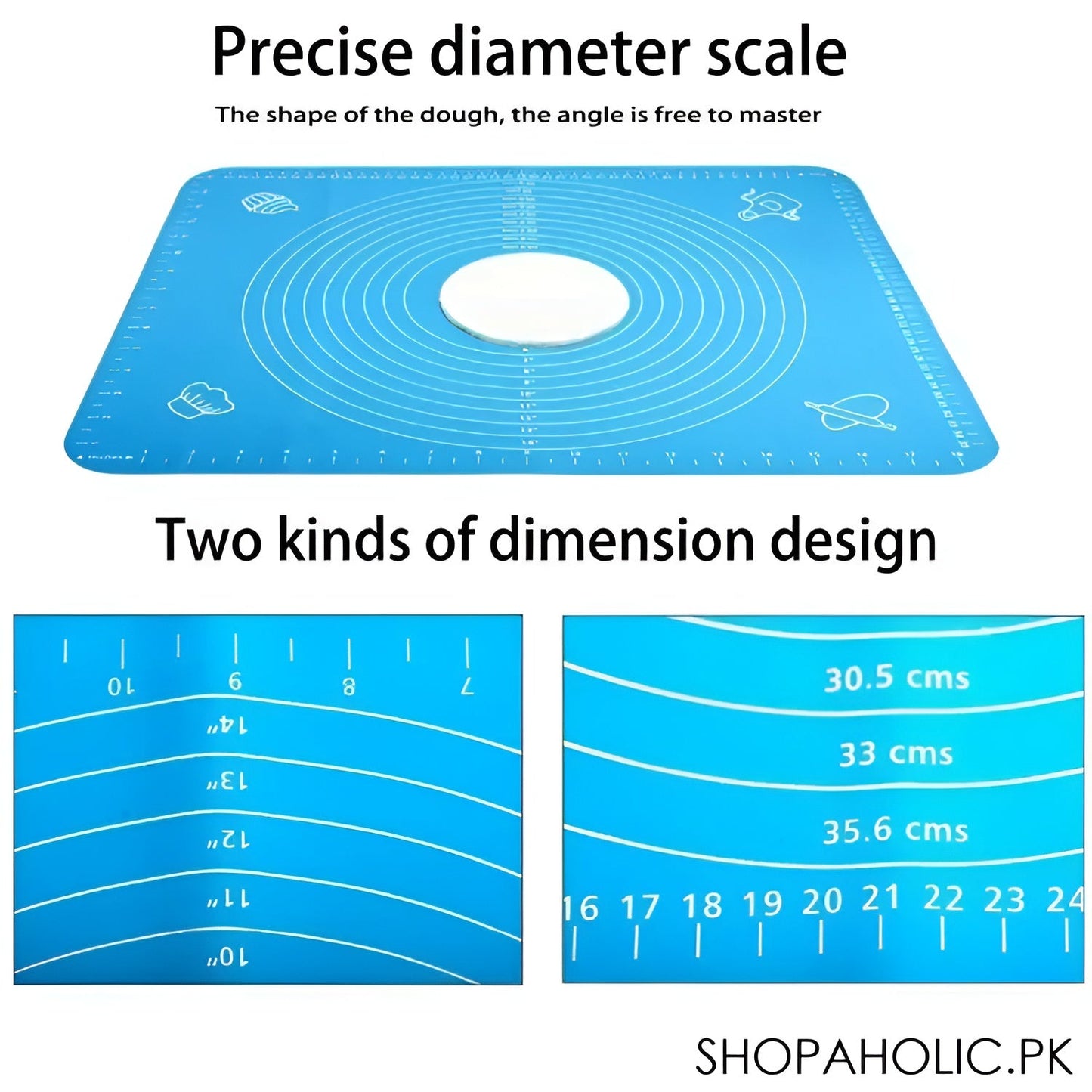 Silicone Baking Mat With Measurements Heat Resistant Cookie Sheet Oven Liner | Non Stick Flour Rolling Mat | Baking Mat Kneading Dough Pad (Random Color)