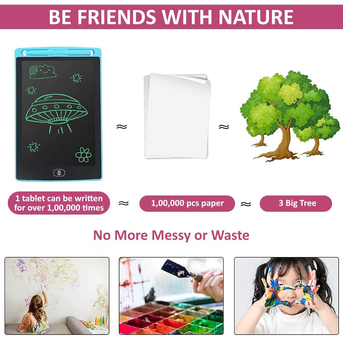 Hardbound MULTI COLOUR LCD Writing Pad LCD Tablet - 10