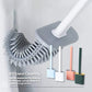 Toilet Brush Silicone Brush Toilet with Quick Drying Holder (Random Color)