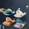 Fish Soap Stands for Bathroom Double Layers Plastic Adhesive Waterproof Wall Mounted Bar Soap Dish Holder Rack for Shower Wall, Kitchen, Bathroom Multicolor (Pieces 1)