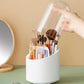Brush Container Makeup Brush Holder Dust-proof Rotating Plastic Lipstick Eyebrow Pencil Vanity Supplies ( random color)