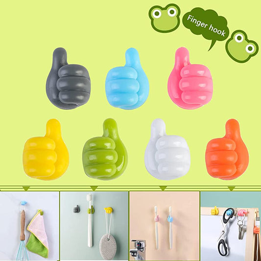 10 pcs Wall Decoration Hook Creative Silicone Thumb Key Hanger Hooks