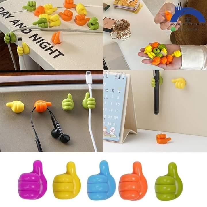 10 pcs Wall Decoration Hook Creative Silicone Thumb Key Hanger Hooks