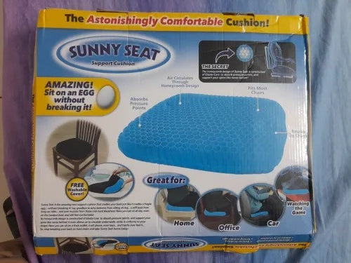 (With black cover) - Non Slip Egg Sitter Gel Seat Cushion Soft Sitting Support Pad Cushion for Car and Office Chair Seat Pads Breathable Honeycomb Bike seat foam