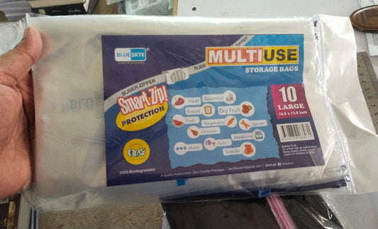 Food Storage Slider Bag Freezer Zipper Bags Fresh-keeping Freezing Heating Food Sealing Packaging Kitchen Accessories - Large