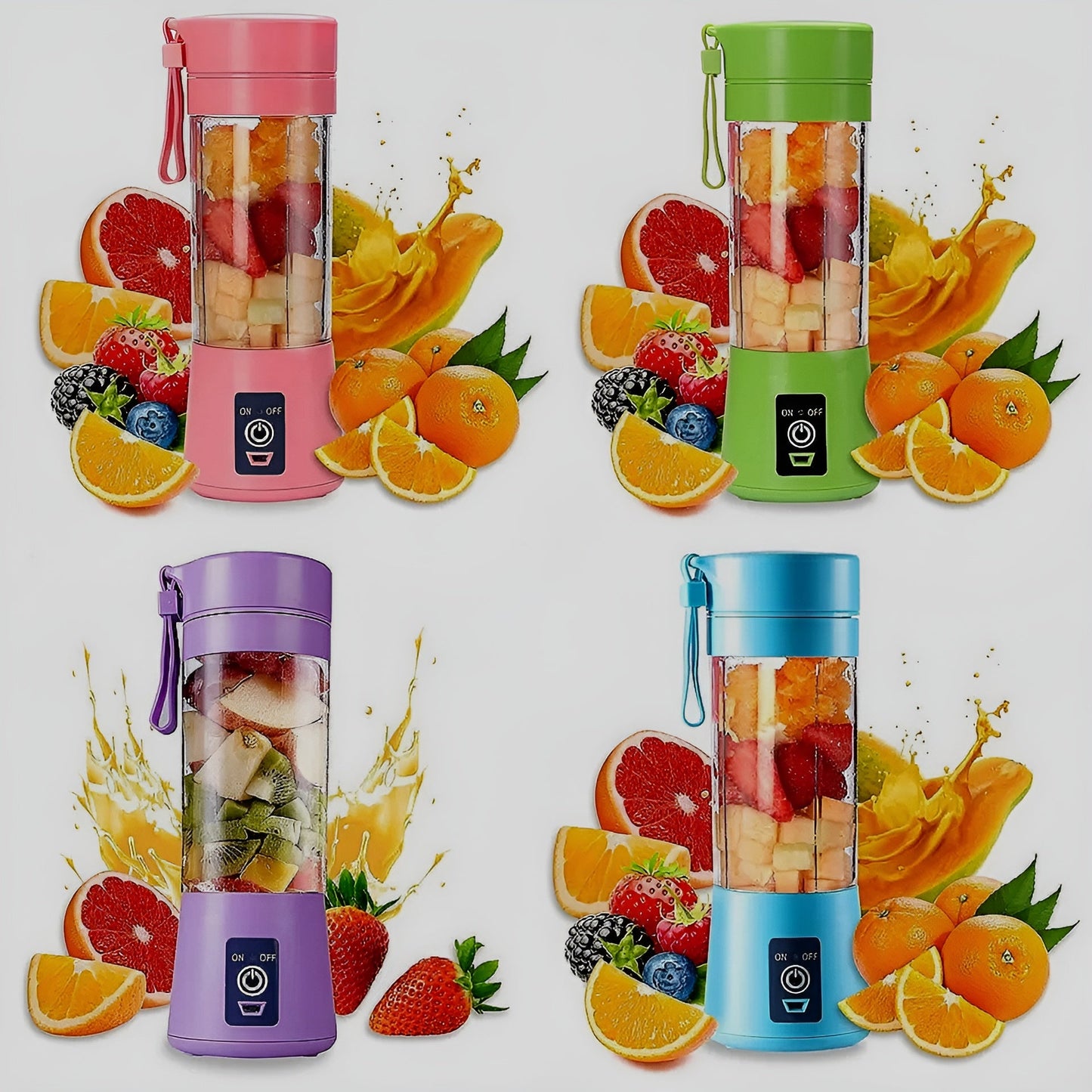 Portable Mini 6 blade Juicer blender | Outdoor Juicing Cup (380ml) - Rechargeable [random]