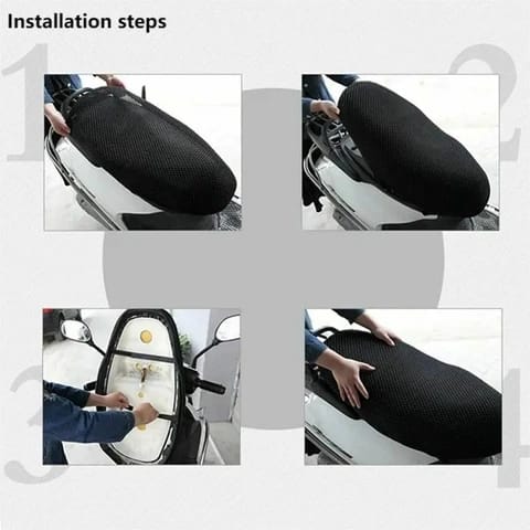 Universal motor bike motorcycle cool mesh 10mm XXL net design seat cover sunscreen cushion bike seat protector sun block heat insulation water rain proof mesh pad for all motorbikes