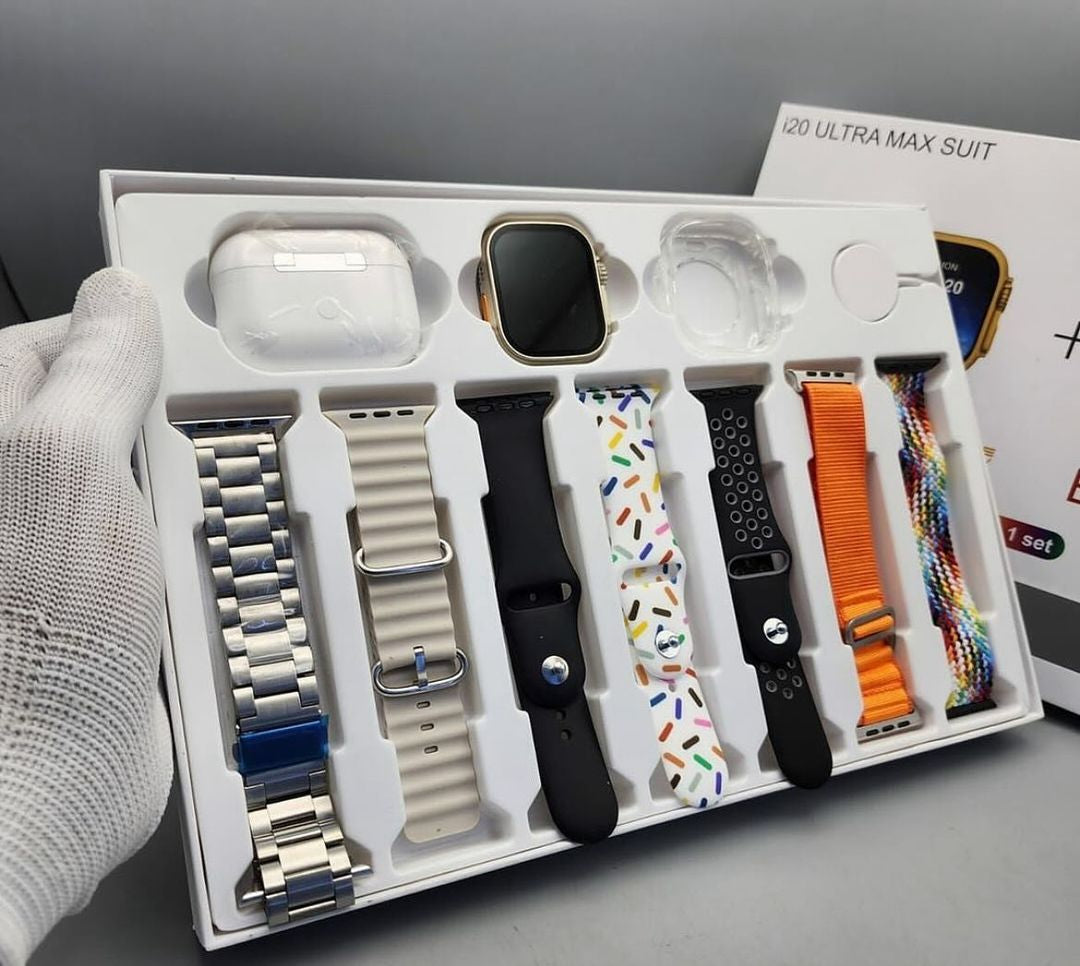 I20 Ultra Max Suit 10 In 1 SmartWatch With Airpods Comfortable Wear Stylish Design For Daily Use And Fashion Needs