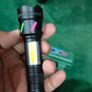 USB Charging XPE+COB LED Flashlight Lamp Torch With Clip Three Mode Zoomable Lamp Built in Battery with Box