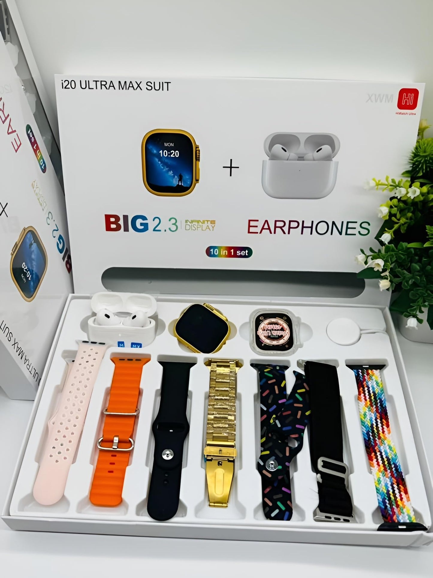 I20 Ultra Max Suit 10 In 1 SmartWatch With Airpods Comfortable Wear Stylish Design For Daily Use And Fashion Needs