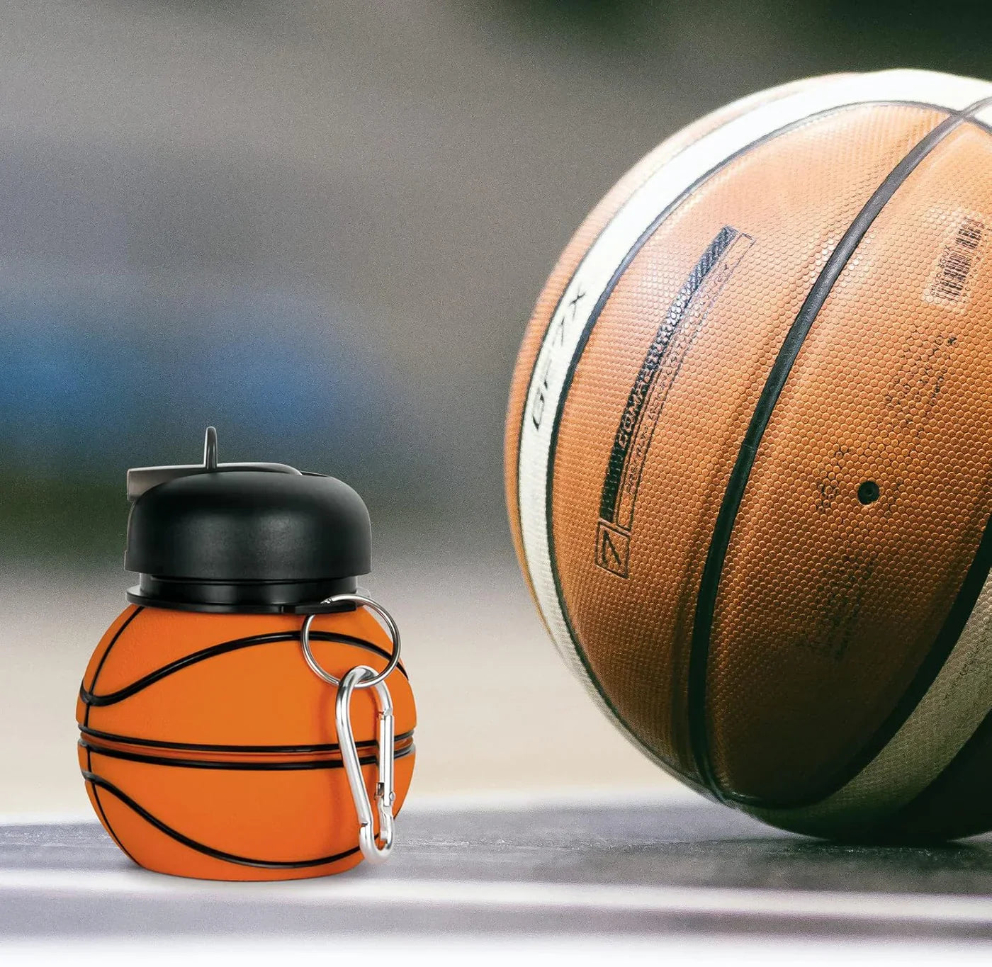 Collapsible Kid's Water Bottle with Basketball Design – Leak-Proof, BPA-Free, Food Grade Silicone(random color)