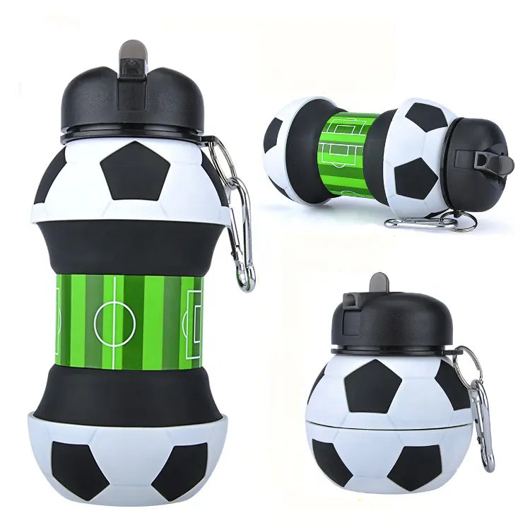 Collapsible Kid's Water Bottle with Basketball Design – Leak-Proof, BPA-Free, Food Grade Silicone(random color)