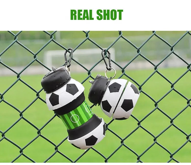 Collapsible Kid's Water Bottle with Basketball Design – Leak-Proof, BPA-Free, Food Grade Silicone(random color)