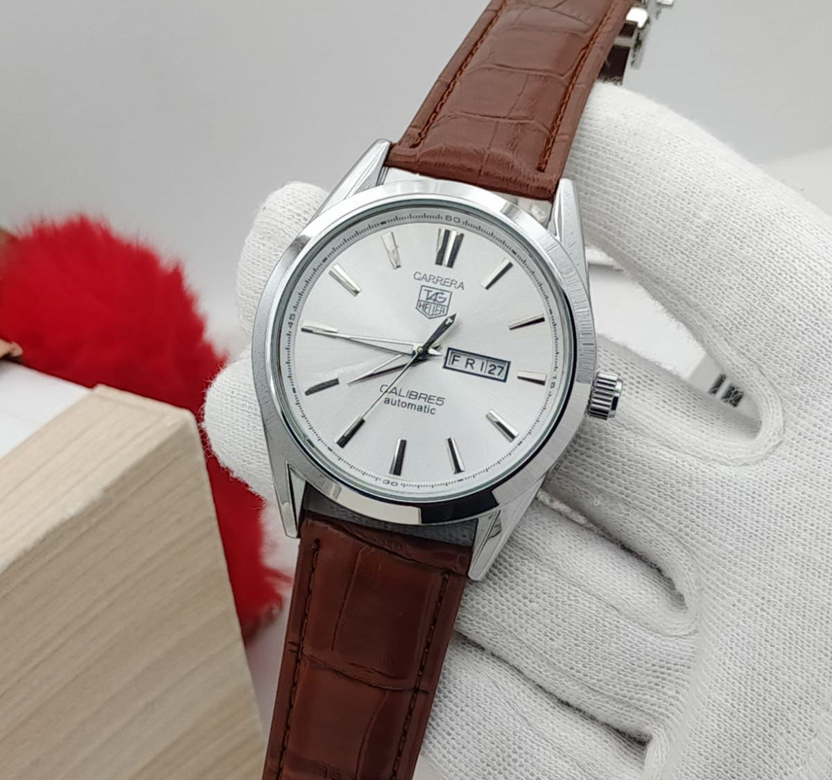 Carrera Calibre 5 - Luxury Swiss Watch With Leather Strap Mens Watch Wrist Watch | Best Quality Men Watch | Best Quality Analog Watch For Men -