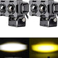 Motorcycle Robot Dual Colour LED Work & Driving Lights – 5000K–6500K Two-Color External Headlights / Fog Lamp - Pack Of 01