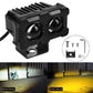 Motorcycle Robot Dual Colour LED Work & Driving Lights – 5000K–6500K Two-Color External Headlights / Fog Lamp - Pack Of 01
