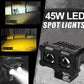 Motorcycle Robot Dual Colour LED Work & Driving Lights – 5000K–6500K Two-Color External Headlights / Fog Lamp - Pack Of 01