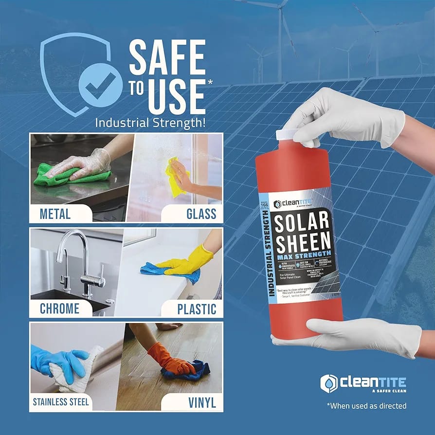 Solar Sheen – Premium 200ml Solar Panel Cleaner | High-Performance, Streak-Free Cleaning Solution for Dust, Dirt, and Residue Removal