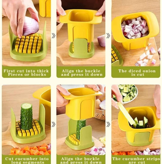 Multi-Function Handheld Chopper – Dicing, Slitting & Slicing Tool for Quick Food Prep