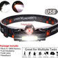 Rechargeable High Power LED Headlamp – Waterproof Headlight with Adjustable Brightness, Magnetic Side & Ergonomic Strap for Camping, Hiking, Fishing & Outdoor Use