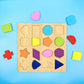 Colorful Geometric Shapes Wooden Cognitive Board Puzzle – Educational Learning Toy for Kids (1–3 Years, Safe & Durable)