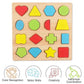 Colorful Geometric Shapes Wooden Cognitive Board Puzzle – Educational Learning Toy for Kids (1–3 Years, Safe & Durable)