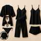 7-Piece Satin Sleepwear & Lingerie Set for Women – Luxury Nightwear Collection with Robe, Slip Dress, Free Size