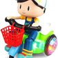 Musical Stunt Tricycle Toy Bike for Kids with 360° Rotation, 3D Flashing Lights, Music & Bump and Go Action