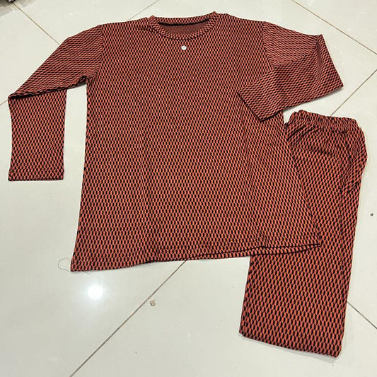 Check Pattern Loungewear Set For Women Stylish Design Smooth Comfort Easy Wear - Large