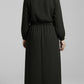 Stylish 2 Piece Set Long Frock Maxi Dress With Matching Zipper Jacket Premium Quality - Black