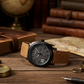 Men's Aviator-Inspired Textured Dial Watch(black)