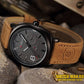Men's Aviator-Inspired Textured Dial Watch(black)
