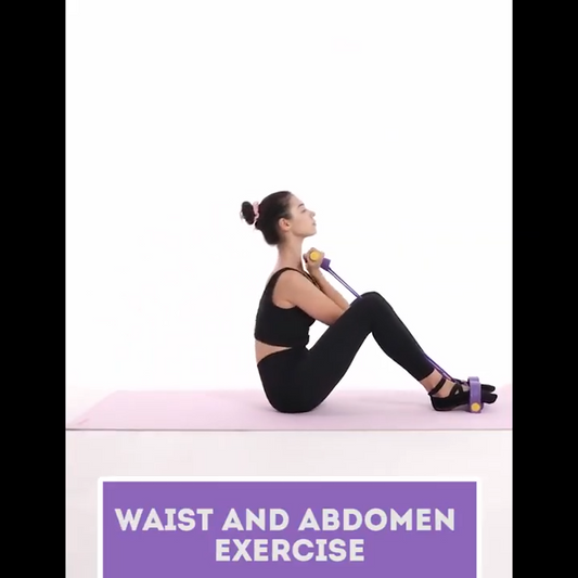 Foot Pedal Resistance Band Elastic Sit Up Pull Rope For Yoga And Fitness Tummy Trimmer Providing Durable Quality Comfortable Use (Random Color)