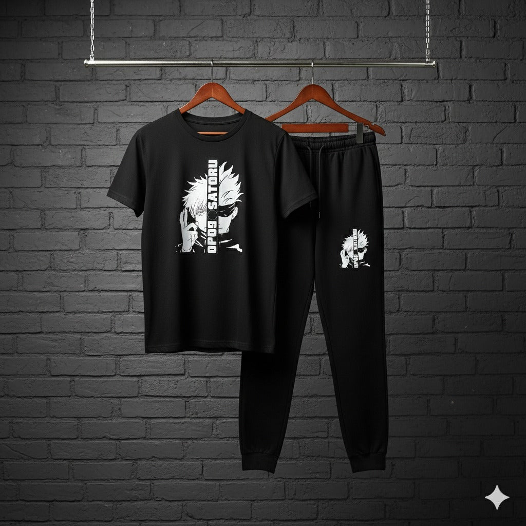 High-Quality Black Track Suit Cartoon Anime Streetwear - Gojo Satoru Edition Large