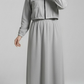 Stylish 2 Piece Set Long Frock Maxi Dress With Matching Zipper Jacket Premium Quality - Black