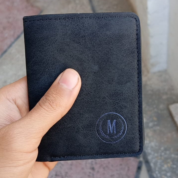 GU II Male Short Thin Man Wallet Providing Stylish Design Comfortable Use Durable Quality - Black