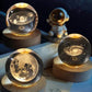 1 Pc USB LED Galaxy Crystal Ball Lamp | 3D Planet Moon Night Light | Bedroom & Party Home Decor | Kids Birthday Gift (Random Design)