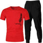HALF SLEEVE PREMIUM TRENDY PRINTED TRACKSUIT FOR MEN COLOUR BLACK _LARGE