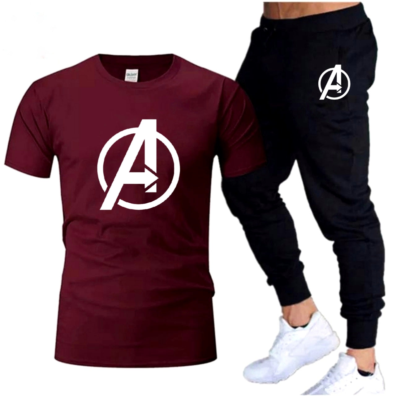 Round neck, half-sleeve casual T-shirt with matching trouser. Trendy, comfortable aur gym, jogging aur daily wear ke liye perfect choice