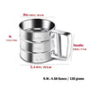 Flour Sifter Stainless Steel – Double Layer Fine Mesh Baking Sifter with One-Hand Press Crank for Cakes & Pastries