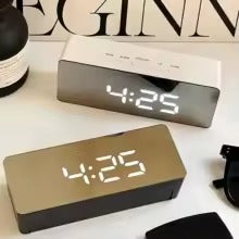 Digital LED Mirror Alarm Clock Modern Display With Time Temperature And Daily Use Convenience (Random Color)